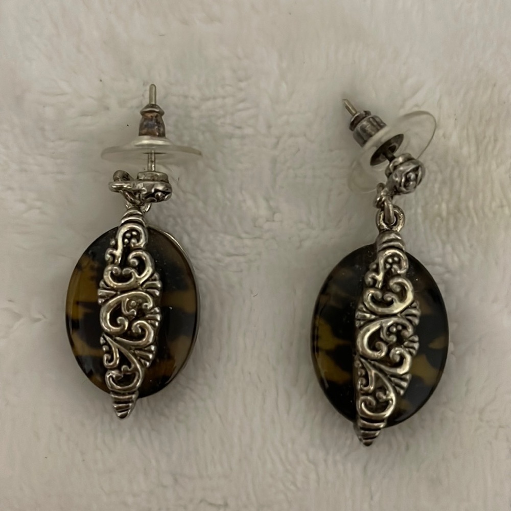 Tiger Eye & Silver Earrings
